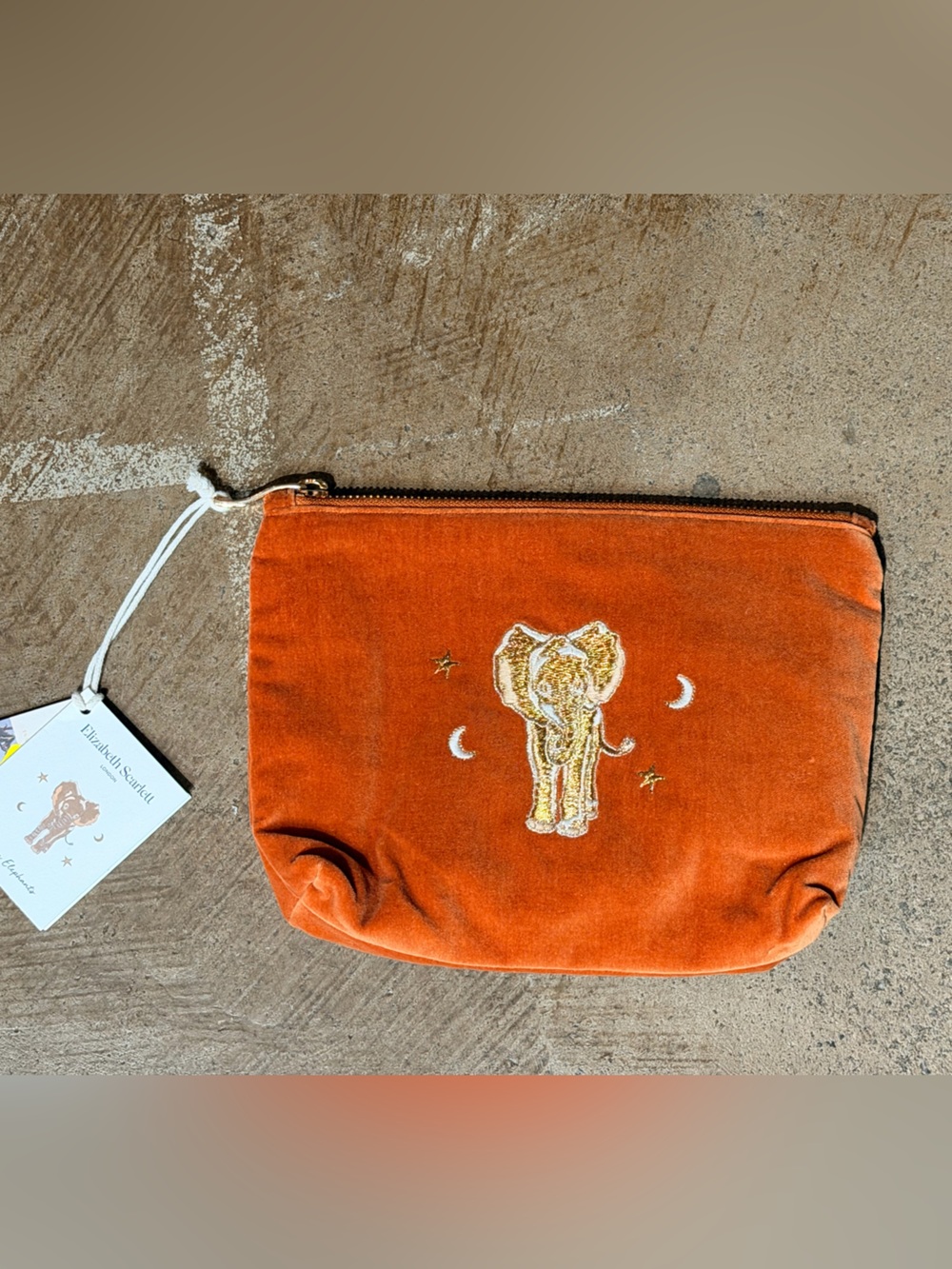 Elizabeth Scarlett Velvet Pouch Elephants